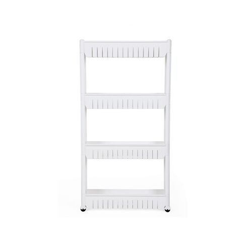 Living Design Narrow standing shelf on wheels with 4 compartments 54.5 x 102.5 x 12.7 cm (W x H x D)