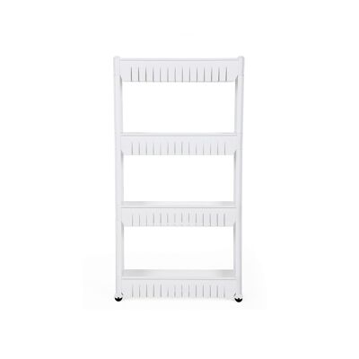 Living Design Narrow standing shelf on wheels with 4 compartments 54.5 x 102.5 x 12.7 cm (W x H x D)