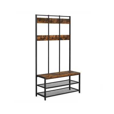 Living Design Cabinet and shoe bench in industrial style 100 x 40 x 184 cm (L x W x H) 96 x 37 cm (L x W)