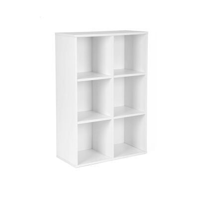 Living Design Bookcase 6 compartments white 65.5 x 97.5 x 30.5 cm (W x H x D)
