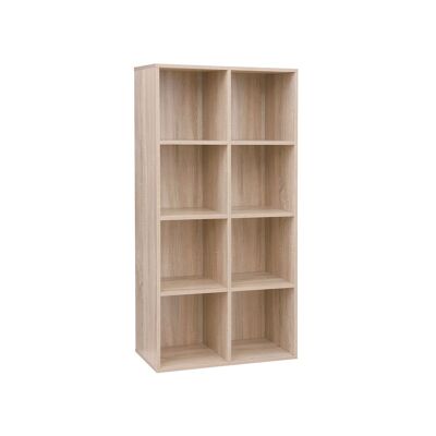Living Design Simple shelf with 8 compartments in wood look