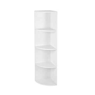 Living Design Estante esquinero con 4 estantes blanco 30 x 129,5 x 30 cm (ancho x alto x fondo)