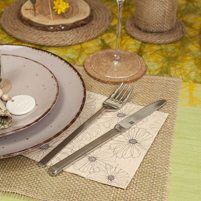 Servilletas con flores "Ida", 20 piezas