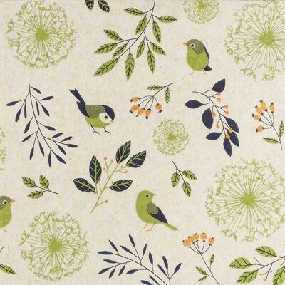 "Birds and Twigs green" napkins