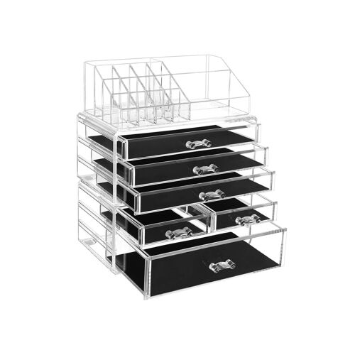 Living Design Transparent makeup organizer 24 x 30 x 13.5 cm (W x H x D)