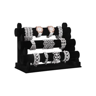 Living Design Porte-bracelet en velours noir