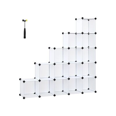Living Design Shelving system to hang 16 cubes white 125 x 125 x 31 cm (W x H x D)