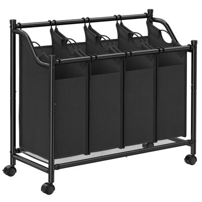 Living Design Laundry sorter 4 compartments Black 44 x 10 x 33 cm (W x H x D)