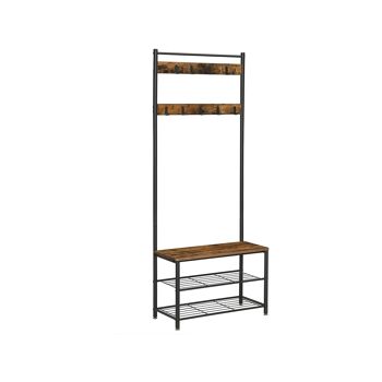 Living Design Armoire et étagère à chaussures de style industriel 70 x 175 x 32 cm (L x H x P) 1