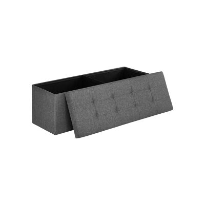 Living Design Canapé rembourré avec rangement 110 cm gris 110 x 38 x 38 cm (L x H x P)