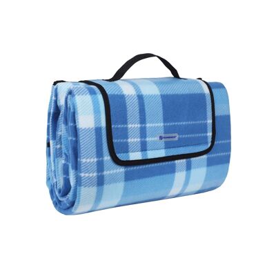 Living Design XXL manta de picnic de franela azul y blanca