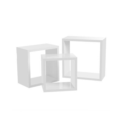 Living Design Set di 3 mensole sospese quadrate 30 x 15 x 30 cm (L x A x P)