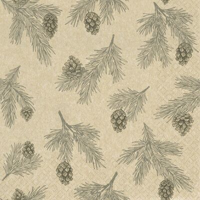 "Pine Cones grey" napkins