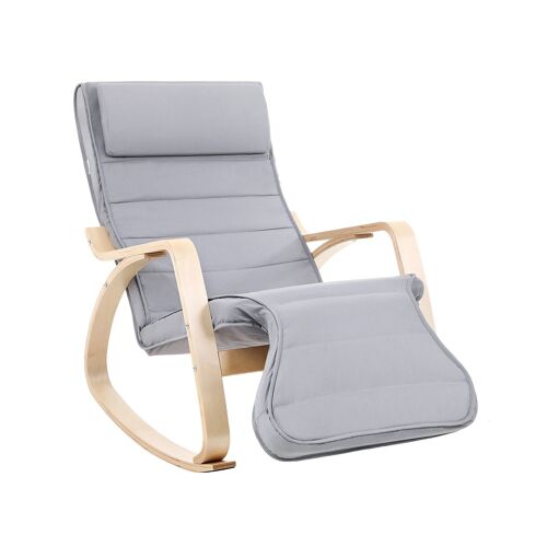 Living Design Relax armchair with footstool Light gray 67 x 91 x 115 cm (W x H x D)