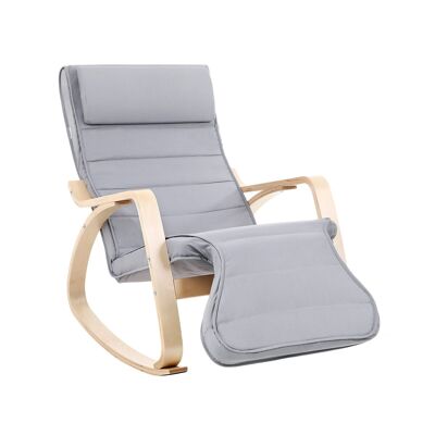 Living Design Fauteuil relax avec repose-pieds Gris clair 67 x 91 x 115 cm (L x H x P)