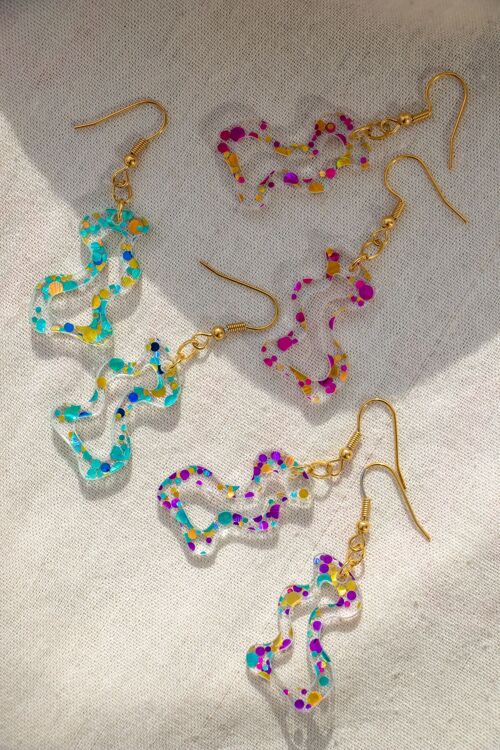 Boucles d'oreilles Luz - Turquoise confettis