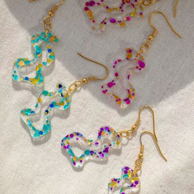 Boucles d'oreilles Luz - Turquoise confettis