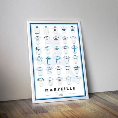 Affiche maillots foot de MARSEILLE