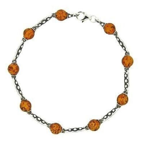 Cognac Amber Newton Cradle Bracelet with Presentation Box