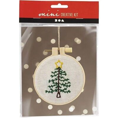 Kit DIY broderie - Sapin de Noël - Blanc