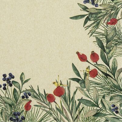 "Rosehip and Evergreen" napkins