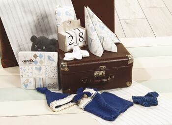 Serviettes jetables pour bébé en bleu et blanc en tissu 33 x 33 cm, 20 pièces 8