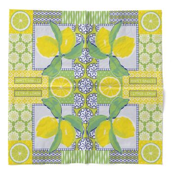 Serviette jetable Selina en vert-jaune en tissu 33 x 33 cm - Méditerranée 3