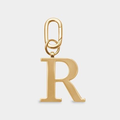 R - Gold Metal Letter Keyring