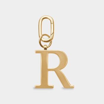 R - Porte-clés lettre en métal doré 1