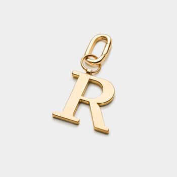 R - Porte-clés lettre en métal doré 2
