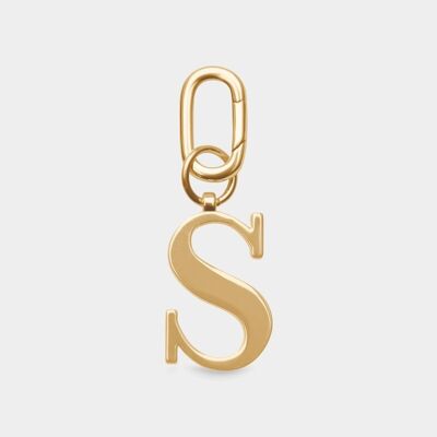 S – goldener Metall-Buchstaben-Schlüsselanhänger