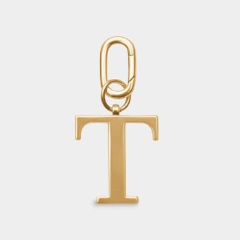 T - Porte-clés lettre en métal doré 1