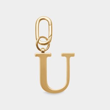 U - Porte-clés lettre en métal doré 1