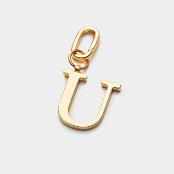 U - Porte-clés lettre en métal doré 2