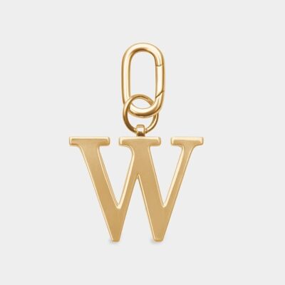 W - Llavero con letras de metal dorado