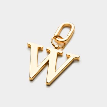 W - Porte-clés lettre en métal doré 2