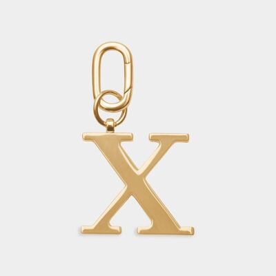 X - Portachiavi con lettera in metallo dorato