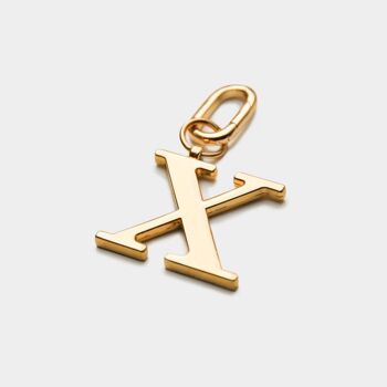 X - Porte-clés lettre en métal doré 2