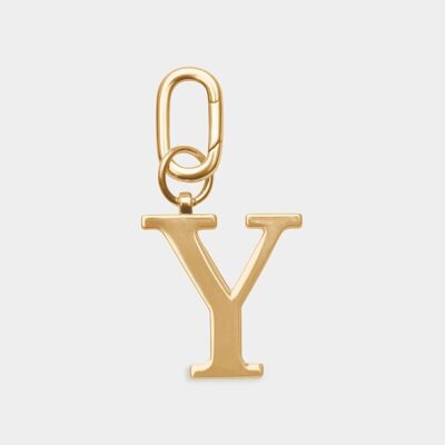 Y - Portachiavi con lettera in metallo dorato