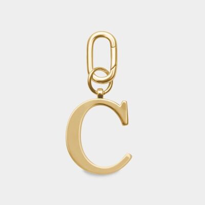 C – Goldfarbener Metall-Buchstaben-Schlüsselanhänger