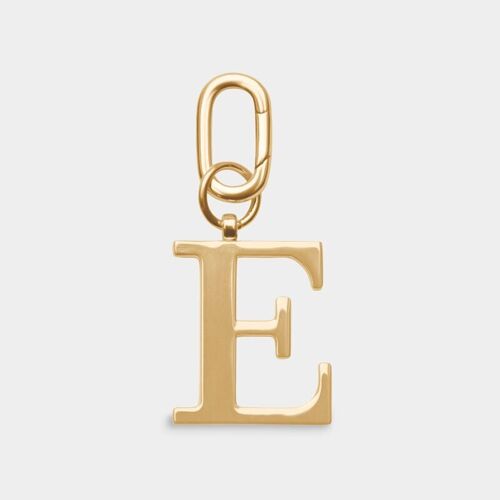 E - Gold Metal Letter Keyring