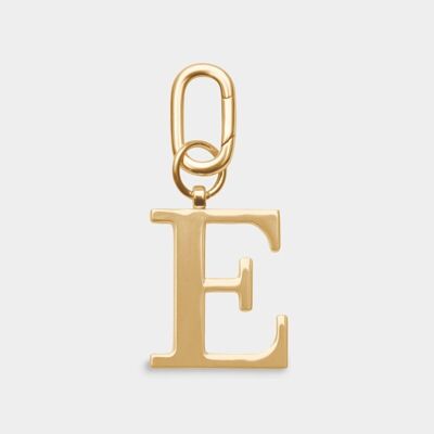 E - Llavero con letras de metal dorado