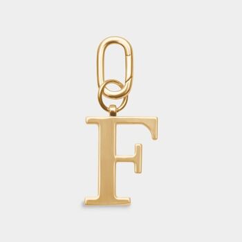 F - Porte-clés lettre en métal doré 1
