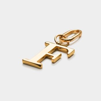F - Porte-clés lettre en métal doré 2