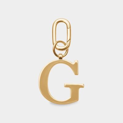 G - Porte-clés lettre en métal doré