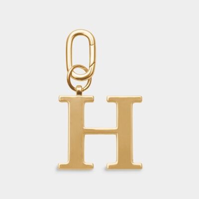 H - Portachiavi con lettera in metallo dorato