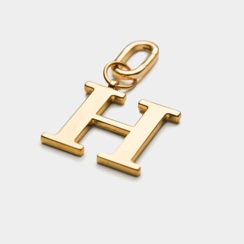 H - Porte-clés lettre en métal doré 2