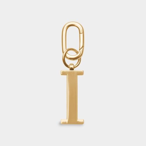 I - Gold Metal Letter Keyring