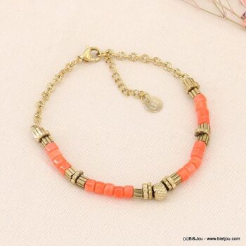 Bracelet bohème rondelles pierres perles acier inox 0223064 1