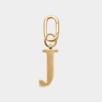 J - Porte-clés lettre en métal doré 1